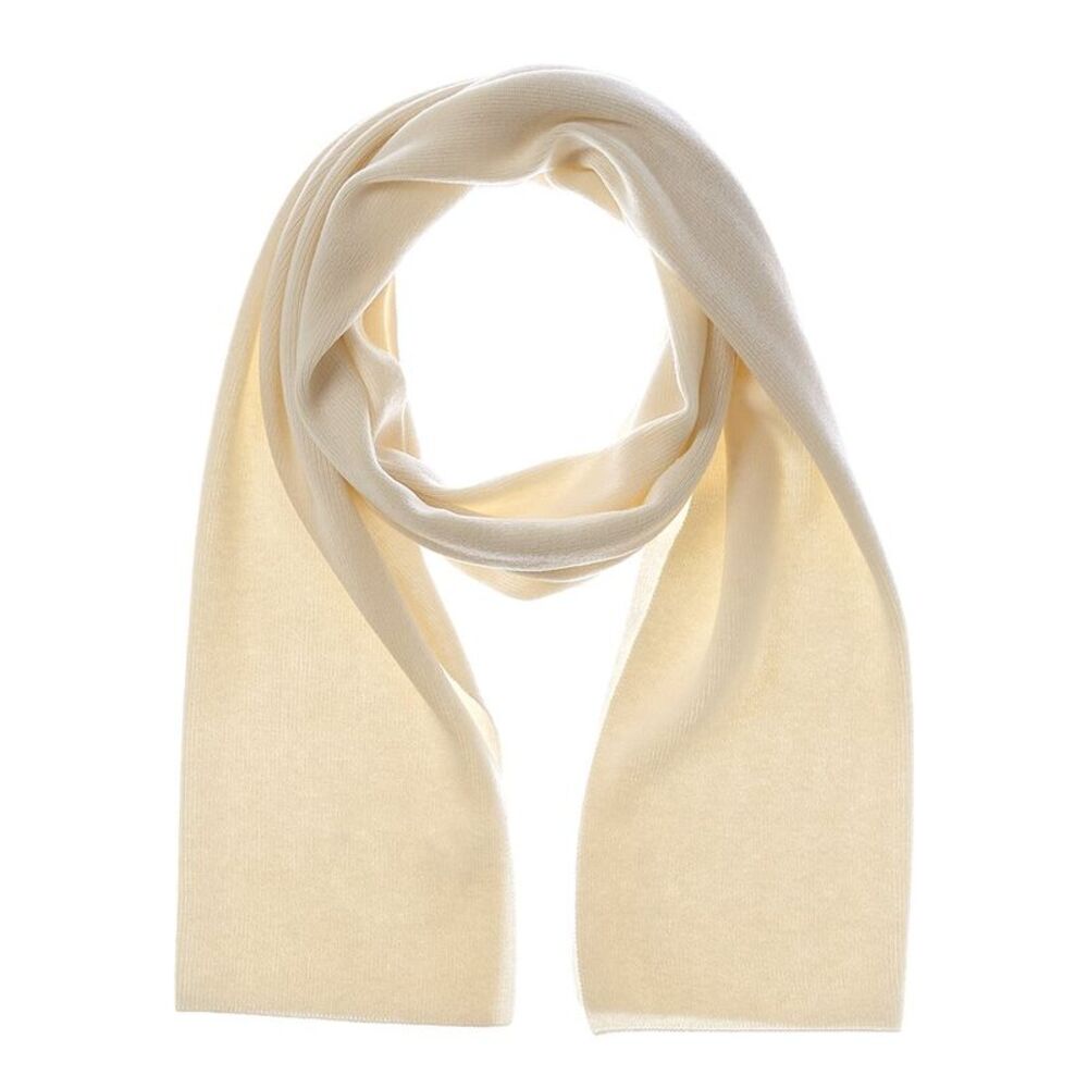 Sofiacashmere Full Needle Rib Wool & Cashmere-Blend Scarf, White